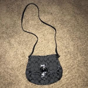 Coach purse, black on black, rarely used